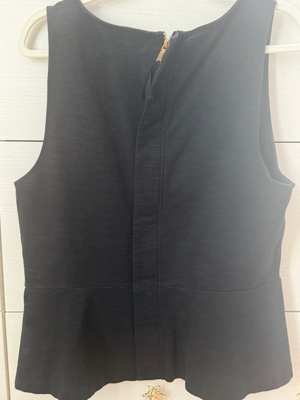 Sleeveless navy Peplum Women's Top - Picture 4 of 5